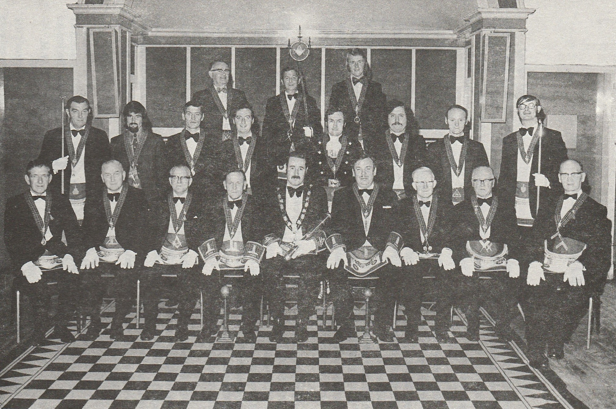 Office Bearers of Lodge Possilpark No. 1330 in 1974 – 50th Anniversary